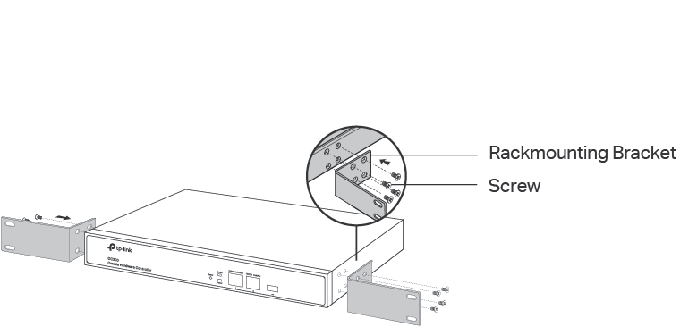 Rack Installation TP-Link OC300 secure rack-mounting brackets