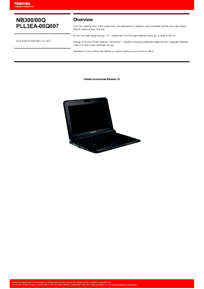Toshiba NB300 (PLL3EA-00Q007) Thumbnail