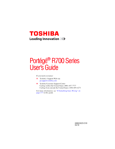 Toshiba R700-Oracle R700-S1310 R700-S1311 Thumbnail
