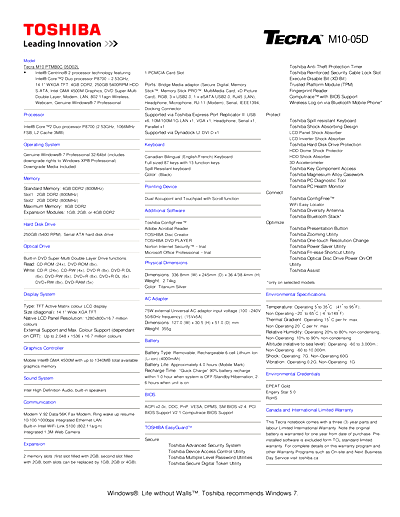 Toshiba M10 (PTMB0C-05D02L) Thumbnail