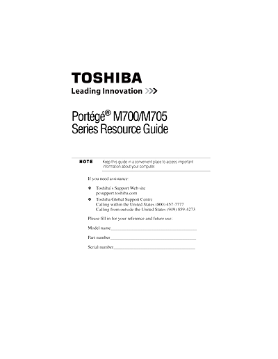 Toshiba M700-S7001X Thumbnail