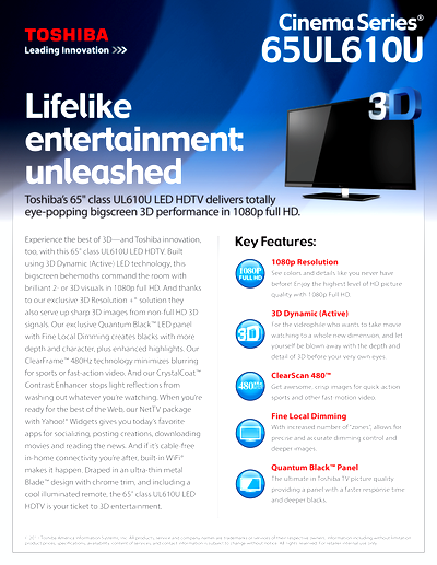Toshiba 65UL610U Thumbnail