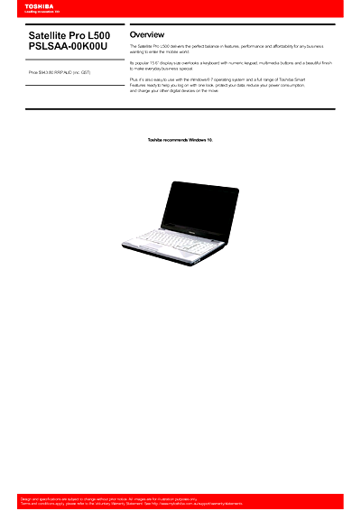 Toshiba L500 (PSLSAA-00K00U) Thumbnail