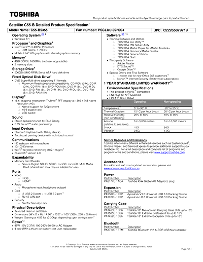 Toshiba C55-B5355 Thumbnail